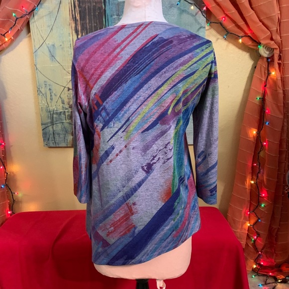 🔵 Spring/Summer Shirt, Purple brushed Jess & Jane, 3/4 sleeve , tunic, Easter - Picture 8 of 16